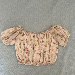 Women’s Floral Print Off Shoulder Top